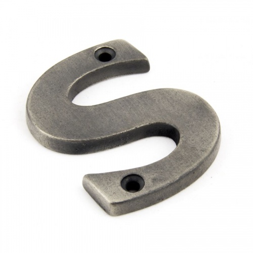 Antique Pewter Letter S